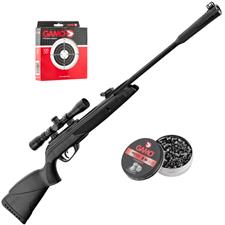 Pack carabine 4.5mm (Plomb) GAMO BIG CAT 1000 BLACK + LUNETTE 4X32 + CIBLES  + PLOMBS