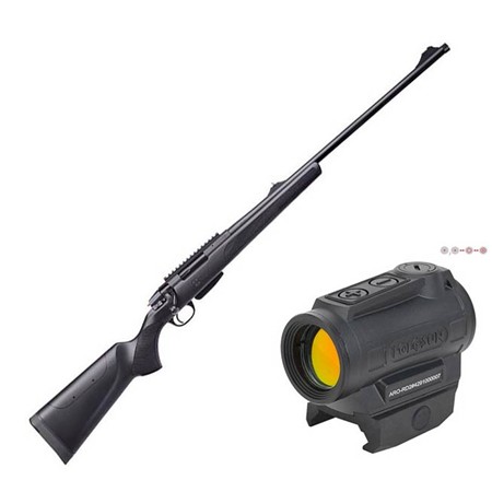 Pack Carabine À Verro Ata Arms Turqua Synthétique Noire Avec Busc Réglable + Point Rouge Holosun Aro