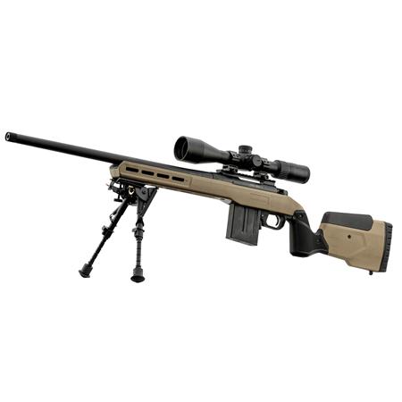 PACK CARABINE À VERROU MOSSBERG LR TACTICAL RTI 6-24X50 BIPIED HARRIS