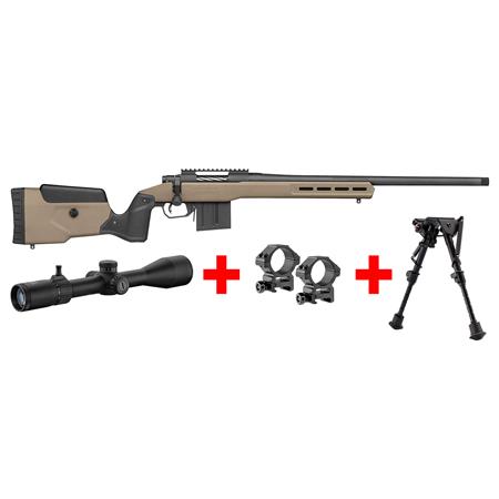 Pack Carabine À Verrou Mossberg Lr Tactical Rti 6-24X50 Bipied Harris