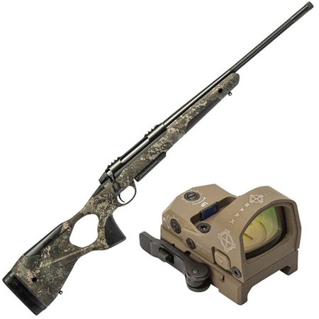 Pack Carabine À Verrou Sako S20 Camo Tts Hunt Flutée Cerakote Cal 30-06 + Point Rouge Sight Mark Mini Shot M-Spec Lqd