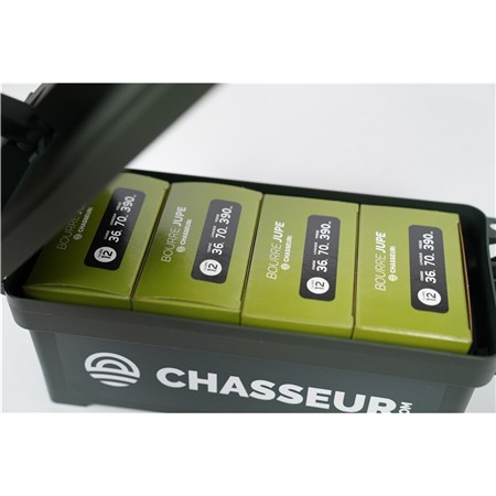 PACK CARTOUCHES DE CHASSE PIGEON CHASSEUR.COM BOURRE JUPE 36G - CALIBRE 12 - PAR 100