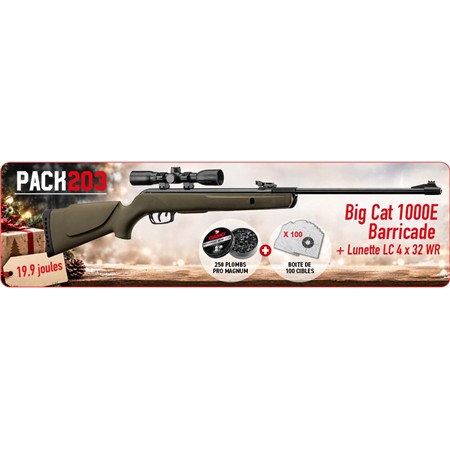 PACK NOËL CARABINE AIR COMPRIMÉ GAMO 2026 BIG CAT BARRICADE