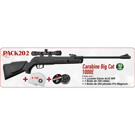 PACK NOËL CARABINE AIR COMPRIMÉ GAMO BIG CAT