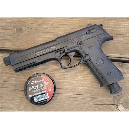 PACK PISTOLET BALLE CAOUTCHOUC LTL ALFA 1.5 GENII - NOIR