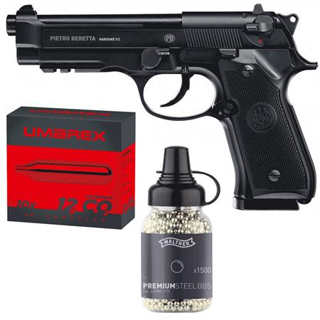 Pack Pistolet Co2 Beretta M92 Umarex + Capsule Co2 + Billes Acier